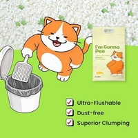 Litière pour chat en manioc légère et facile à transporter, nettoyage rapide, absorption d'eau, anti-odeur, biodégradable, jetable dans les toilettes, portable