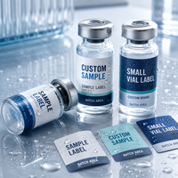 Étiquettes personnalisées imperméables pour petits flacons de peptides, autocollants en PET BOPP pour emballage d'échantillons, impression QR par lot, OEM