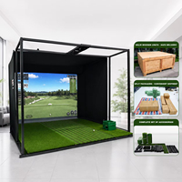 PGM Kit complet de simulateur de golf d'intérieur à montage rapide, avec structure en acier, écran d'impact, résolution 1080p, 100 jeux virtuels