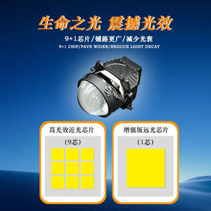 Phares de voiture FANKAl remanufacturés 100W M8 transfrontaliers, lentille LED Bi-Xénon 3 pouces, double lampe (phares de croisement/route), 10000LM 7500K - Product Image 5