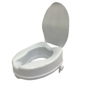 Plastic 4 Inch Raised Toilet Seat Comes With Locking Device With Lid TCA04A