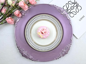 Assiettes décoratives de Noël en PP faites à la main de style américain, motif uni, design rétro de luxe léger, lavables au <span class=keywords><strong>lave</strong></span>-<span class=keywords><strong>vaisselle</strong></span>, qualité alimentaire, Royal - Product Image 2
