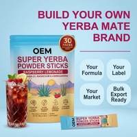 Mélange de boisson Super Yerba personnalisé sous marque privée, fabricant OEM, impression de sachets en stick, approvisionnement en vrac