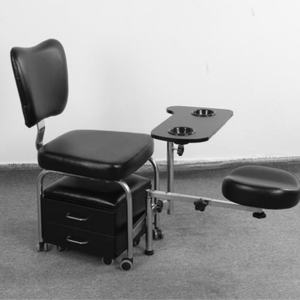 Chaise de pédicure AY rose/noir/blanc, table à ongles, chaise de manucure avec tabouret mobile - Product Image 6