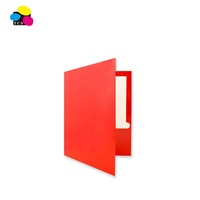 Skywing-carpeta de archivos con doble bolsillo, papel de 250gsm, tamaño de letra roja 100% reciclada, laminación brillante, superventas