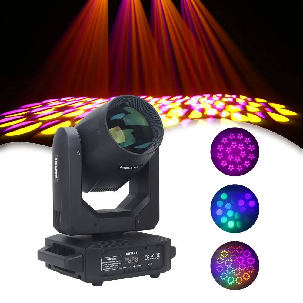 Красочный 150 Вт светодиодный луч движущийся головной свет Gobo Spot Club Light DJ DMX сценическое освещение