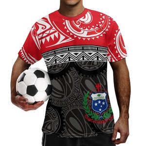 Maillot de Football de grande taille, manches courtes, tribal polynésien, Totem <span class=keywords><strong>tatouage</strong></span>, Polyester, t-shirt de Football pour jeunes, vente en gros - Product Image 5