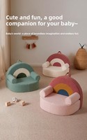 Kinder-Plüschsofa mit Cartoon-Design, Abnehmbarer und Waschbarer Bezug für Baby, Kleinkind, Kinderzimmer, Spielzimmer, Zuhause