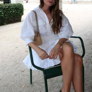 Vestidos de Otoño de Nuevo Diseño para Mujer, Vestidos Casuales Holgados y Modestos, Vestido de Lino Mini de Alta Calidad con Mangas Largas para Mujer - Product Image 3