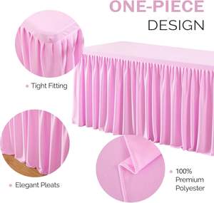 도매 파티 연회 야외 장식 테이블 스커트 6FT 웨딩 테이블 천 커버 테이블 옷 - Product Image 5