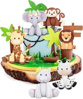Moule en Silicone Monde Animal Lion Éléphant Singe Zèbre Girafe pour Cuisson de Biscuits, Décoration de Gâteaux et Moules à Fondant pour Fêtes