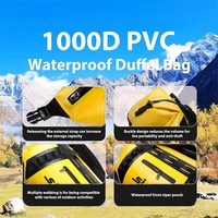 Sac à dos et sac de voyage imperméables en PVC 1000D avec logo personnalisé OEM, tendance et portables, pour les voyages en plein air, l'escalade et les excursions