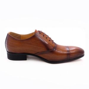 Chaussures à lacets pour hommes, chaussures Oxford en cuir véritable, chaussures décontractées pour affaires, chaussures habillées pour mariage, fête, bureau, chaussures de mode - Product Image 5