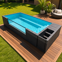 Piscine Conteneur Extérieure en Fibre de Verre, Maison Piscine Hors Sol en Fibre de Verre de 20 pieds et 40 pieds avec Fenêtre