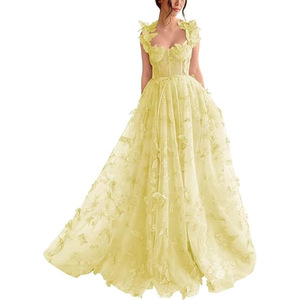 <span class=keywords><strong>Vestido</strong></span> de Fiesta de <span class=keywords><strong>Noche</strong></span> para Dama de Gran Venta 2025, Vestidos de Novia Personalizados, <span class=keywords><strong>Vestido</strong></span> Largo y Elegante de <span class=keywords><strong>Playa</strong></span> para Mujer con Apliques de Mariposas de Encaje - Product Image 6