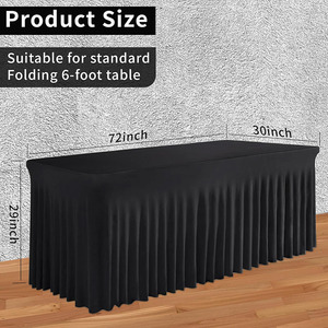 Copritavolo Rettangolare Pieghevole in Spandex Morbido Antipiega di Qualità Premium 8741 Nero Lavabile per Matrimoni Banchetti Eventi - Product Image 3