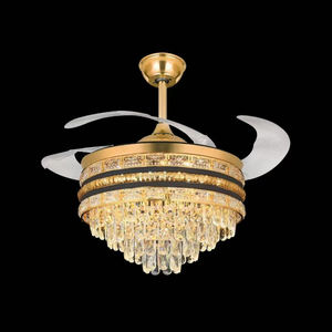 智能遥控42英寸发光二极管吊扇灯软风6风扇速度低噪音欧式设计风格卧室铁体 - Product Image 5