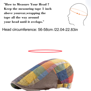 Casquette plate ajustable en tissu fin pour homme et femme, à carreaux et à rayures, style newsboy, ivy, gatsby, chauffeur, avec logo personnalisé en gros - Product Image 2
