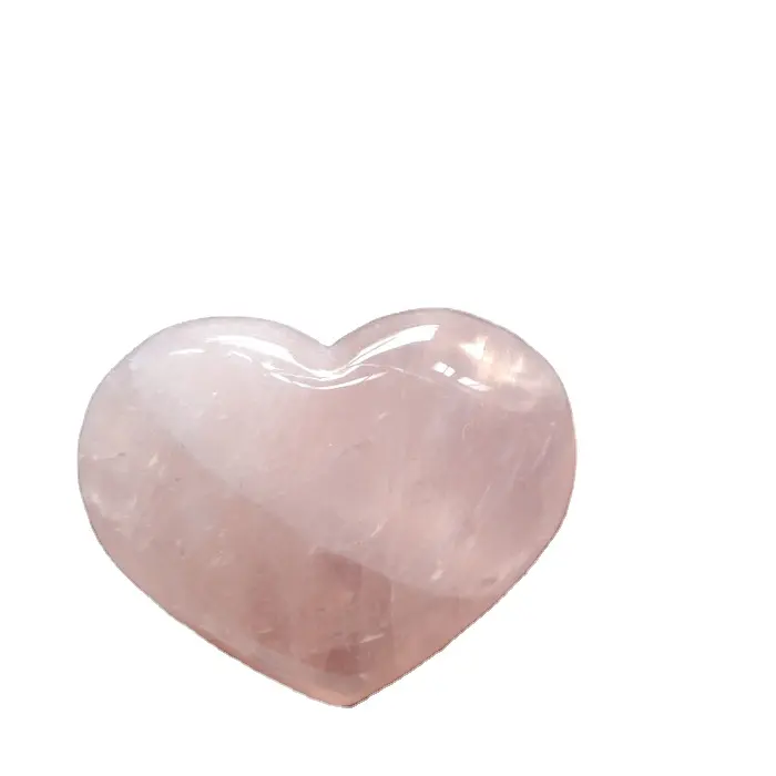 Cristal artesanal de cristal rosa quartzo amor corações para o casamento