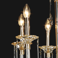 Lustre en cristal d'or moderne. Pendentif en hauteur réglable. Lustres de plafond d'éclairage de villa familiale d'intérieur de luxe