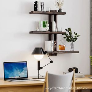 Modern Minimalist Wooden Wall <b>Shelves</b> 3 Tier Solid Wood Storage <b>Rack</b> For Living Room - Product Image 2