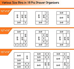 8-Piece Transparent <strong>Desk</strong> Drawer Storage <strong>Tray</strong> Organizer with <strong>Stackable</strong> Design for Kitchen Bathroom &amp; Living Room - Product Image 2