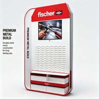 Support d'affichage métallique sur pied personnalisé pour outils électriques avec écran LCD numérique pour magasin de quincaillerie