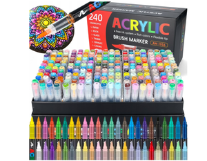 Marcador Acrílico Líquido de 72 Colores, Punta Suave, Tinta Permanente, para Dibujo Artístico, Ancho de Escritura de 6 mm, Punta de Pincel - Product Image 6