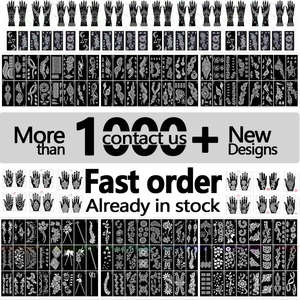 <span class=keywords><strong>Plantillas</strong></span> de <span class=keywords><strong>Tatuajes</strong></span> Temporales de PVC para Pintar el Cuerpo, Diseño Reutilizable de 3 Capas, con <span class=keywords><strong>Purpurina</strong></span>, para Aerografía, para Manos, Pies, Piernas y Brazos - Product Image 6