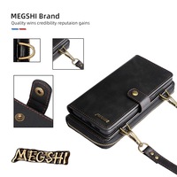 Étui portefeuille multifonctionnel en cuir à fermeture éclair pour iPhone 15 Pro Max 14 Étui à rabat avec porte-cartes