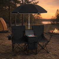 Chaise de camping pliable double Outdoor Night Explorer avec glacière centrale et parasol