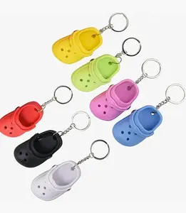 Mini EVA Beach Hole Little Croc Shoe Key Chain Bag Decoration Pendant Gift Cute 3D Promotional Anime Custom Keychain