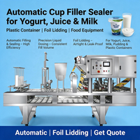 Machine automatique de remplissage et de scellage de gobelets pour yaourt, jus, lait, pouding, contenants en plastique, couvercles en aluminium, équipement alimentaire