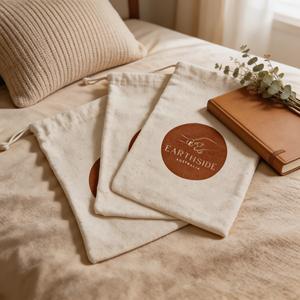 Full Screen Printed <b>White</b> Cotton Dust <b>Bag</b> for Shopping Travel Soild Cotton Fabric Shoe Clothes Packing Pouch - Product Image 3