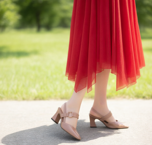 Chaussures de marche décontractées pour femmes en PU, talon haut épais, simples, toutes saisons, mode - Product Image 4