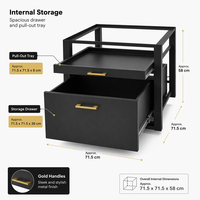 Socle de lave-linge et sèche-linge en acier robuste pour buanderie, design moderne, ajustement universel, support anti-vibration pour machine à laver