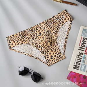 Mutande da <span class=keywords><strong>uomo</strong></span> con scritta a Bulge 3D stampate in seta di ghiaccio e <span class=keywords><strong>slip</strong></span> a vita con stampa leopardata - Product Image 6