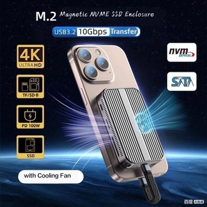 Boîtier externe magnétique <span class=keywords><strong>M2</strong></span> NVMe 10 Gbps USB-C avec emplacement pour <span class=keywords><strong>SSD</strong></span>, prend en charge les disques durs 2230/2242/2260/2280 8 To, <span class=keywords><strong>lecteur</strong></span> <span class=keywords><strong>de</strong></span> <span class=keywords><strong>carte</strong></span> TF/SD - Product Image 2