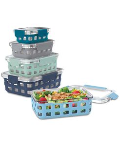 Recipientes de Vidrio para Almacenamiento de Alimentos Ello DuraGlass - Recipiente para Preparación de Comidas con Funda de Silicona y Tapa Hermética, 3.4 Tazas, Yucca - Product Image 2