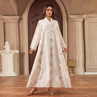 Lot de 2 Robes Longues Brodé(e)s en Polyester à Manches Longues, Col en V, Motif Floral – Idéales pour la Maison et le Quotidien – Nouvelle Collection Printemps-Été