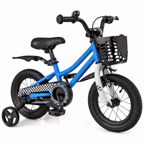 <b>Kids</b> <b>Bike</b> 12 Inch Toddler Boys Girls 3-8 Years Old Carbon Steel Frame Aluminum Alloy Rims Removable Training Wheels Handbrake - Product Image 1