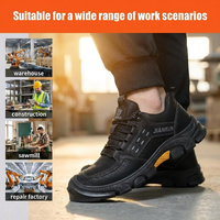 Chaussures de sécurité à embout d'acier, anti-perforation, respirantes, avec semelle intermédiaire en cuir microfibre et semelle extérieure en caoutchouc naturel, pour atelier