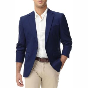 Blazer de Hombre Liu Ming, Nuevo Modelo de Primavera/Otoño, Casual y de Negocios, 100% Poliéster, Transpirable, Resistente al Viento, Corte Entallado, Cierre de un Solo Botón - Product Image 1