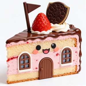 Figura de PVC Personalizada, Modelo de Decoración de Fortaleza de Pastel de Chocolate con Fresas - Product Image 5