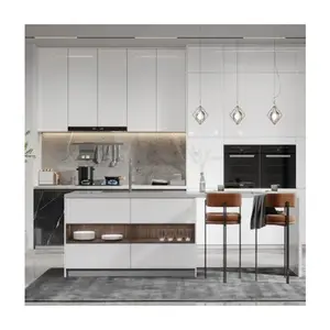Armário de cozinha em melamina de madeira de luxo com design moderno CBMMart 2022