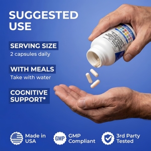แคปซูลเสริมสมอง ZILI Brain Nootropic พร้อมสารสกัดอัลฟา จีพีซี 300 มก. พีเอส บาโคปา ใบแปะก๊วย ไลออนส์เมน ฮูเปอร์ไซน์ เอ แอล-ธีอะ นาซี วิตามินบี ซี ดี อี เมม โฟกัส โคก 60 แคปซูล - Product Image 6