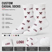 Chaussettes personnalisées à volants, motif jacquard mignon, antidérapantes, séchage rapide, en coton, décontractées, avec nœud, pour usage quotidien, style urbain, cadeau