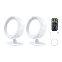 Appliques murales magnétiques adhésives rechargeables RVB LED amovibles Éclairage 15 couleurs Rotation à 360 ° tactile avec télécommande