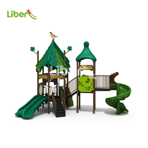 สวนสนุกธีมป่าพร้อมสนามเด็กเล่นกลางแจ้งและสไลเดอร์สำหรับเด็ก - Product Image 3