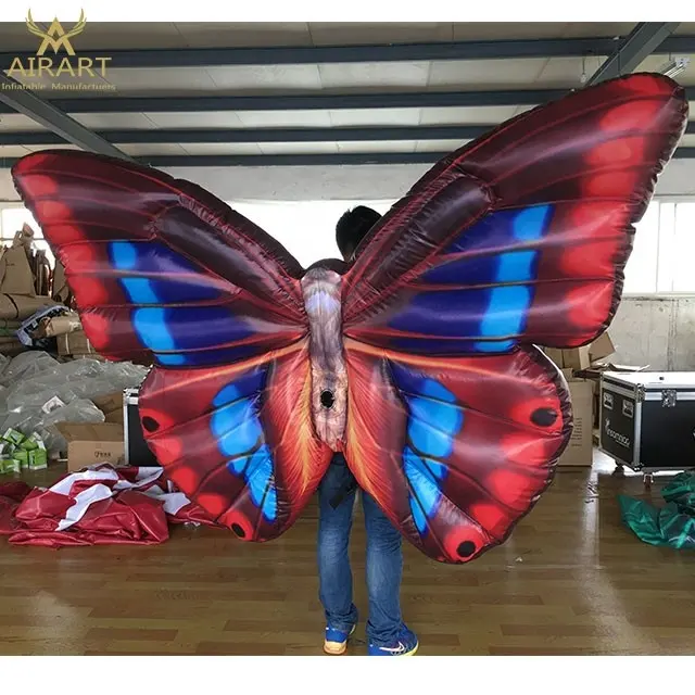 Airart 풍선 도매 풍선 비행 나비 날개 의상 야외 퍼레이드 의상